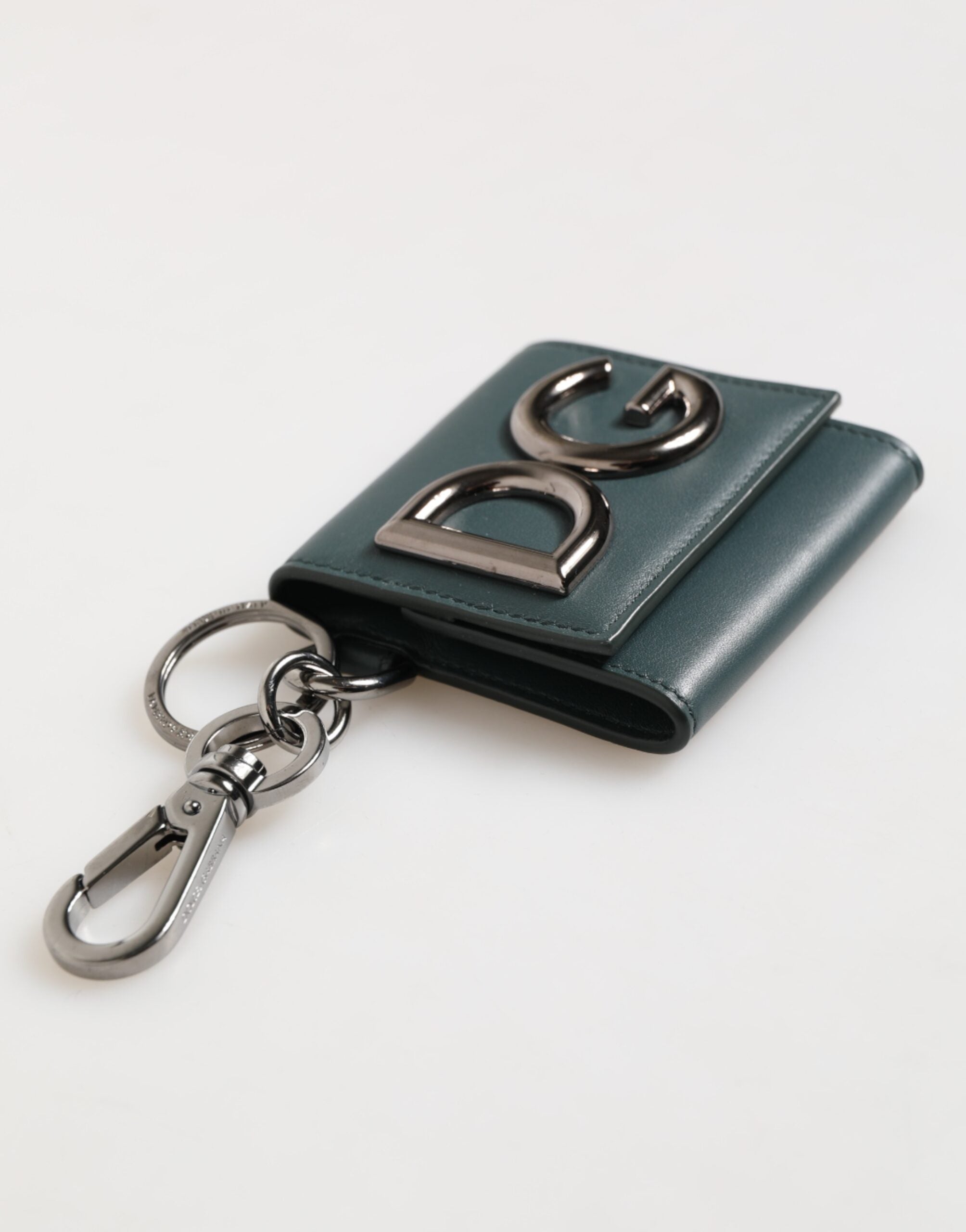 Dark Green Leather DG Logo Coin Purse Bag Charm Wallet - ventzia