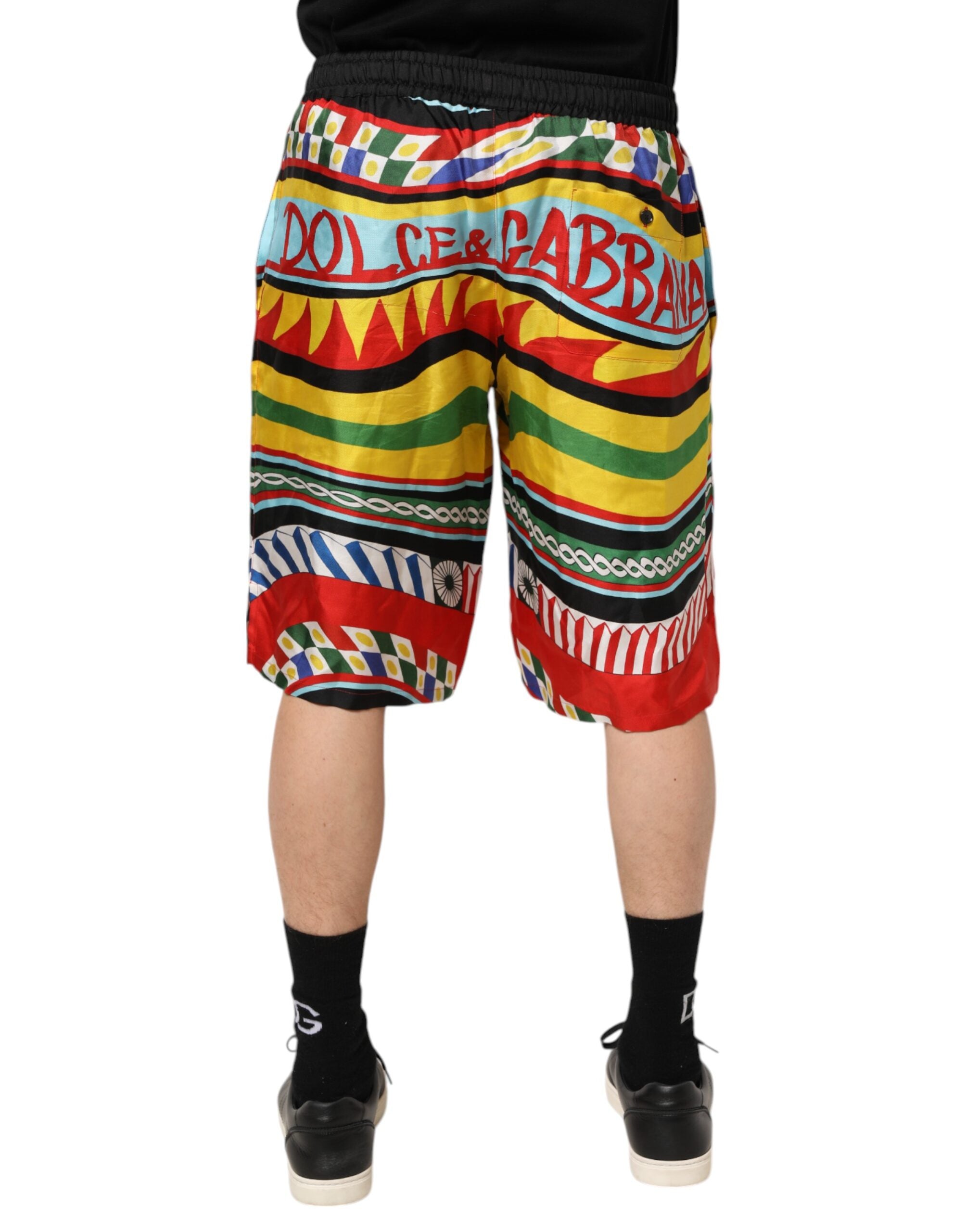 Multicolor Sicilian Carretto Shorts Swimwear - ventzia