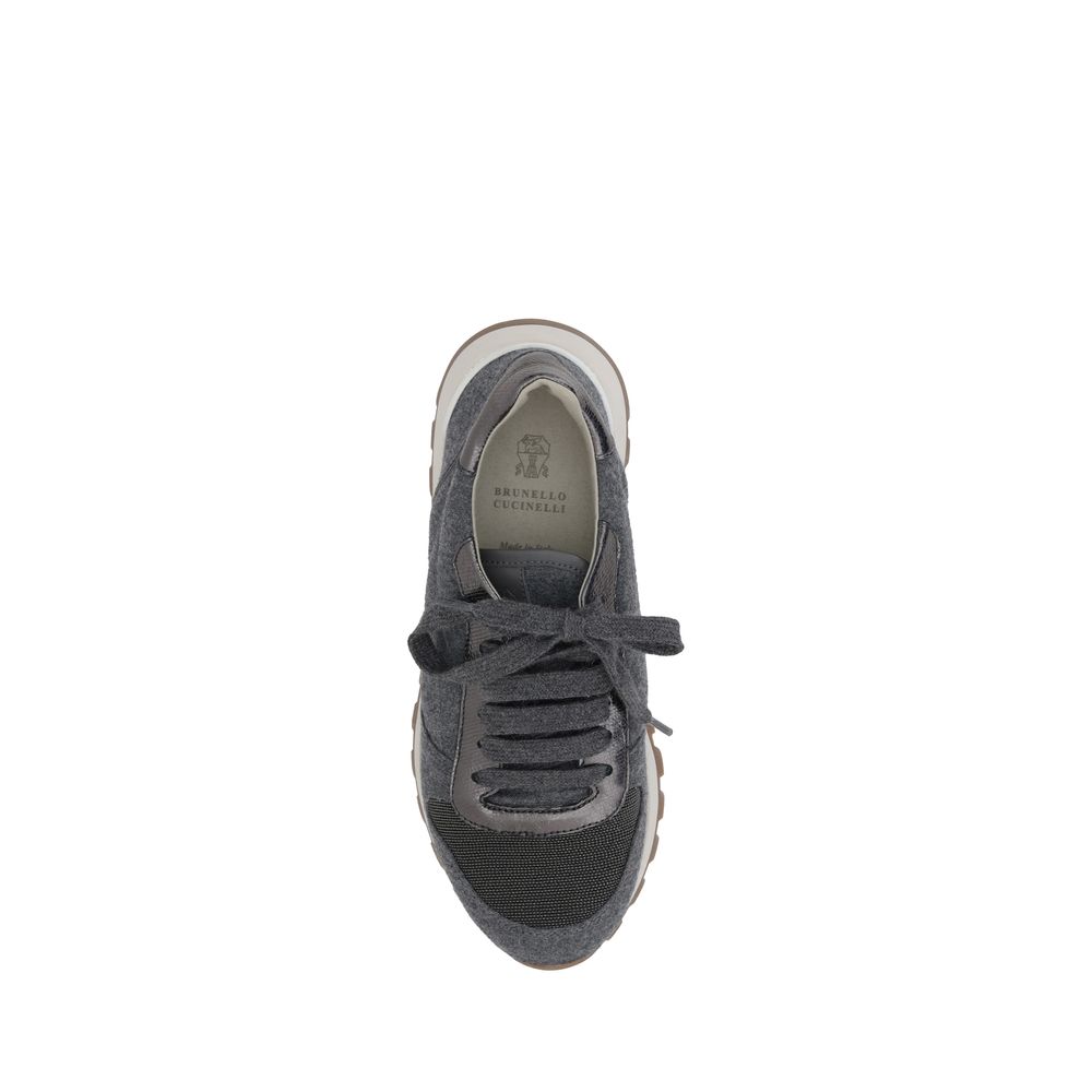Gray Fleece Wool Sneakers - ventzia