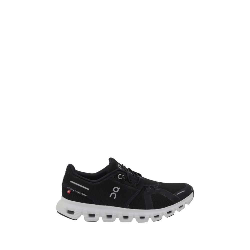 Black Polyester Athletic Sneakers - ventzia