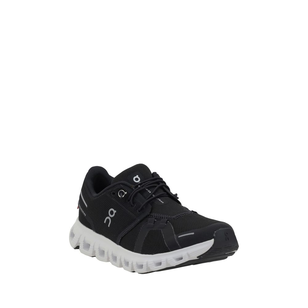 Black Polyester Athletic Sneakers - ventzia