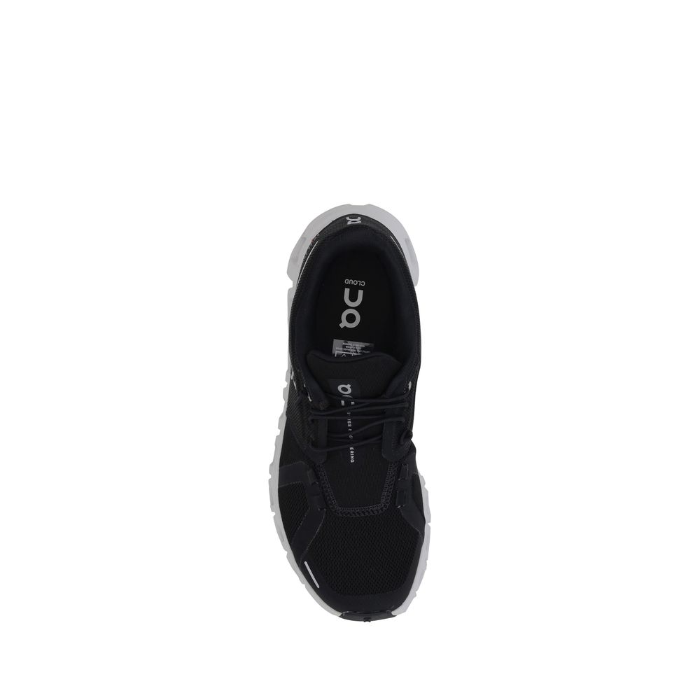 Black Polyester Athletic Sneakers - ventzia