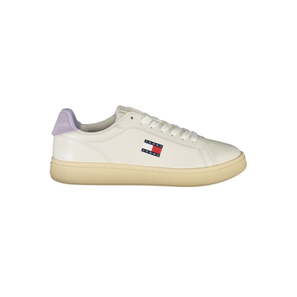 White Polyurethane Women Sneaker - ventzia