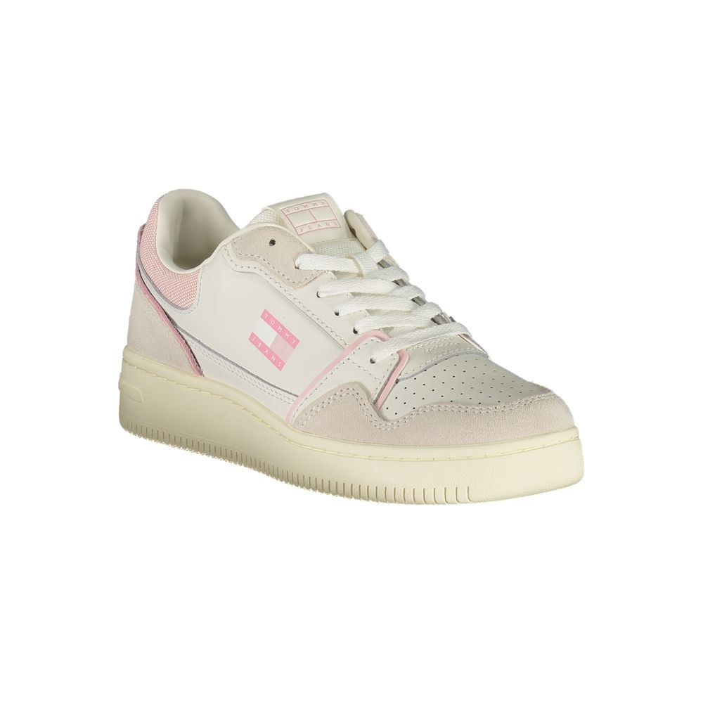 White Polyurethane Women Sneaker - ventzia