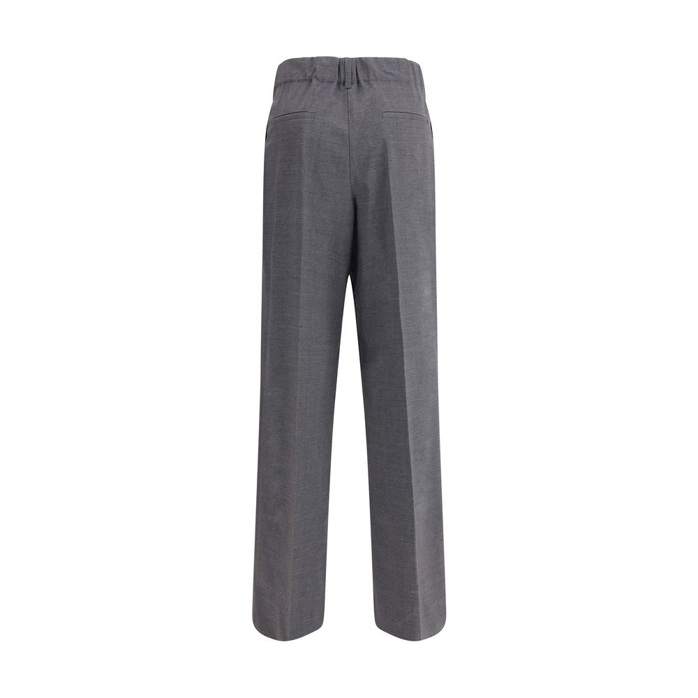 Gray Elastane Casual Pants - ventzia