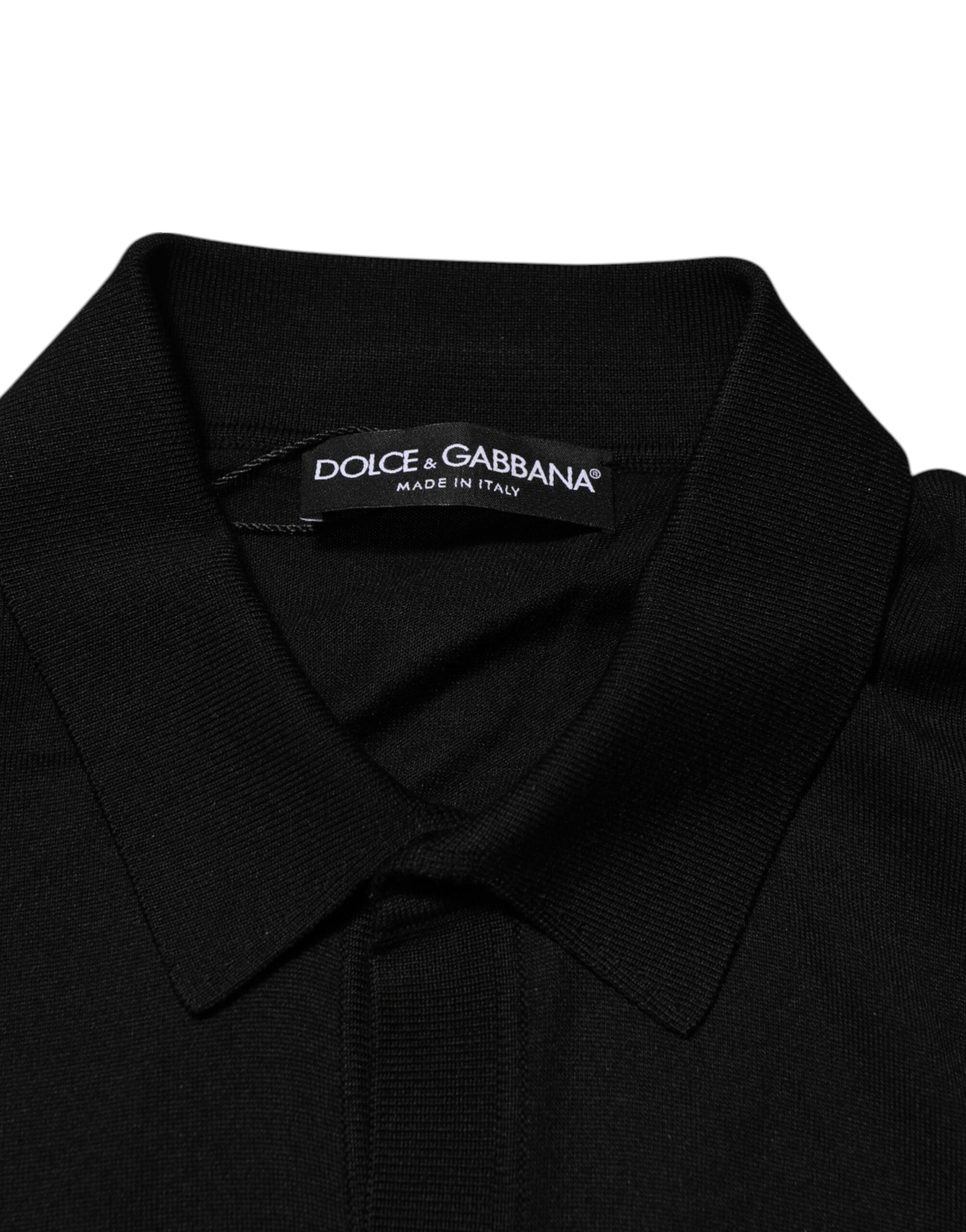 Black Silk Button Up Lightweight Sweater - ventzia