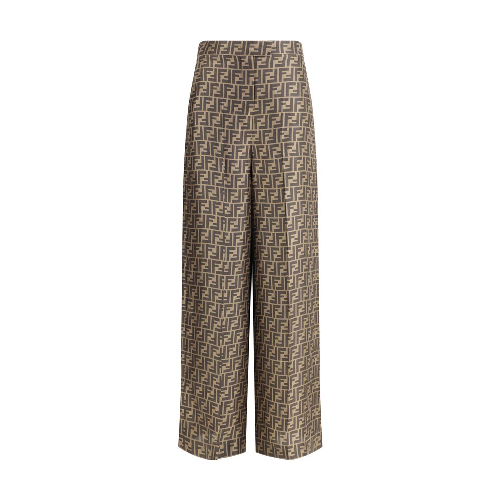 Brown Silk Casual Pants - ventzia