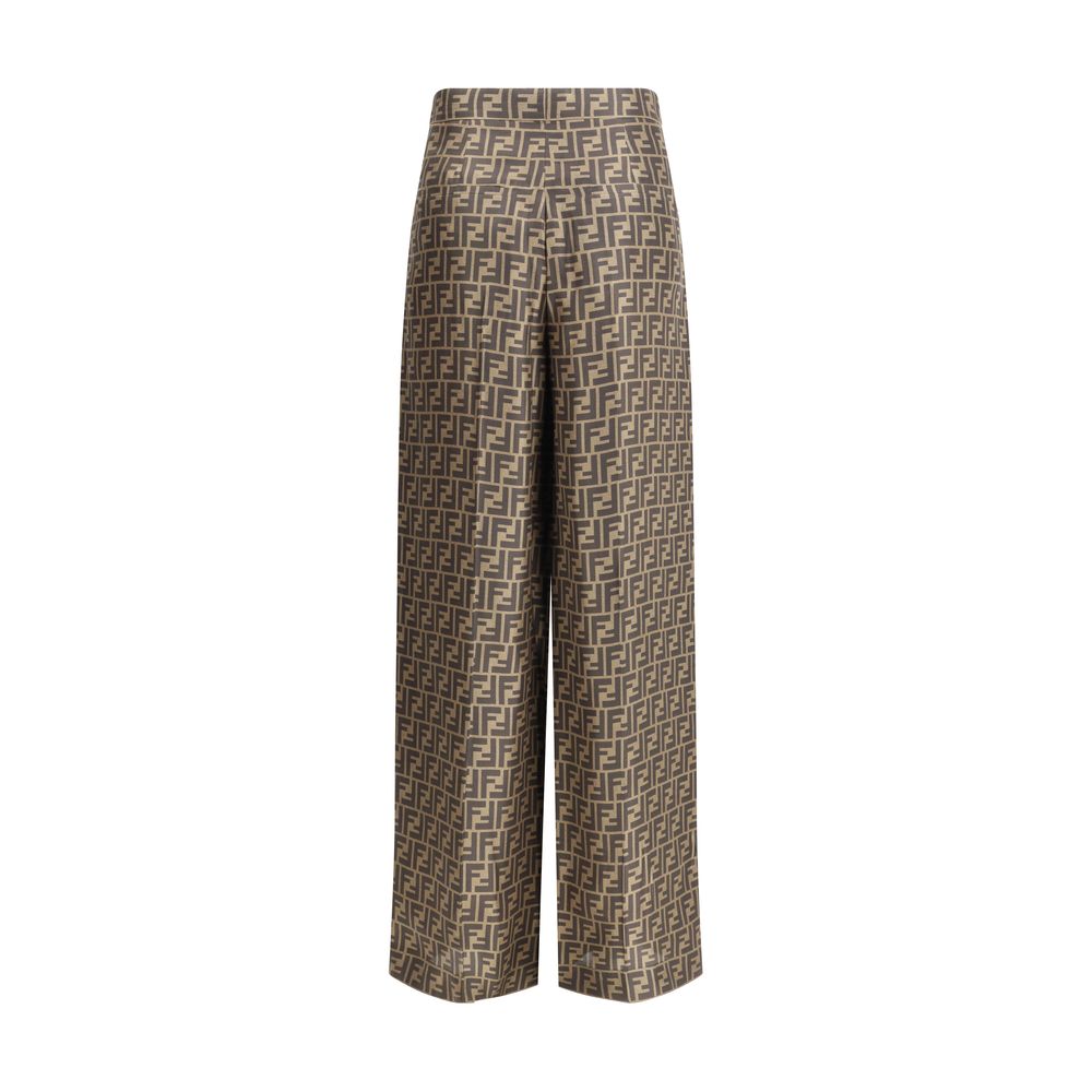 Brown Silk Casual Pants - ventzia