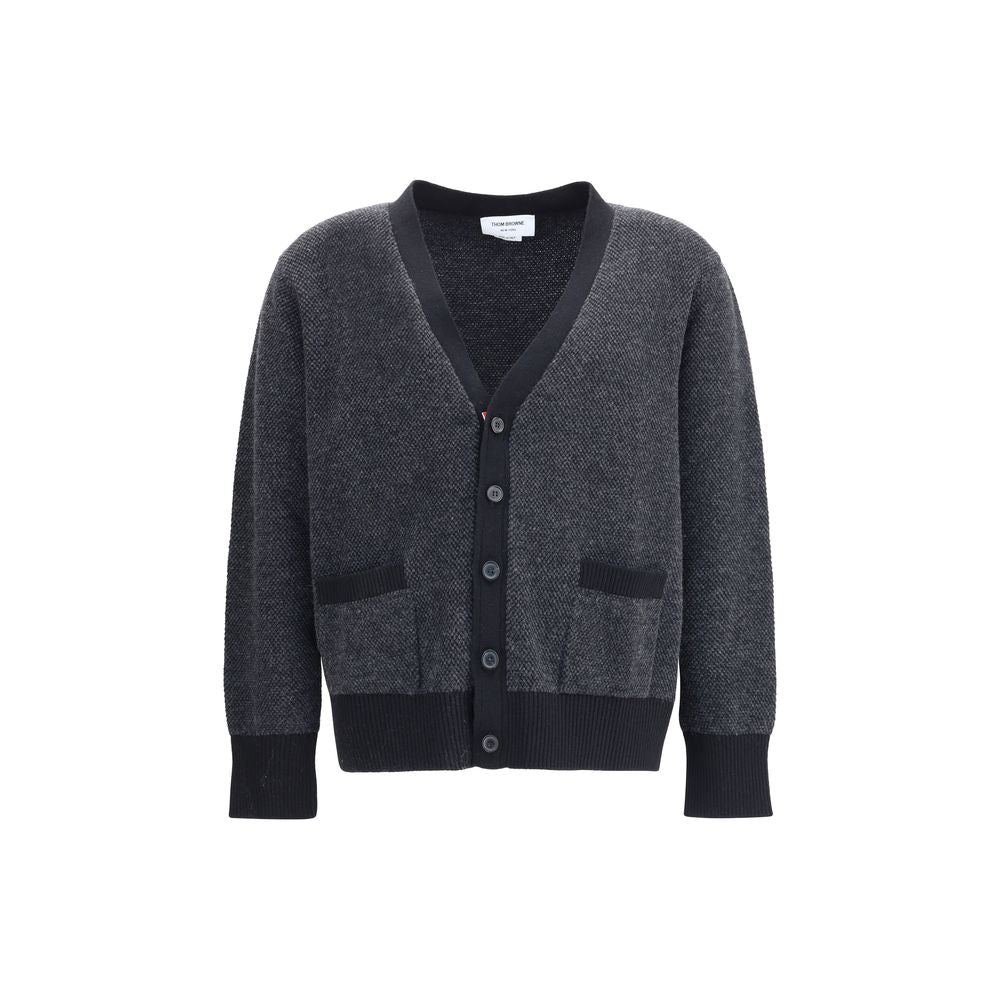Black Fleece Wool Cardigan - ventzia