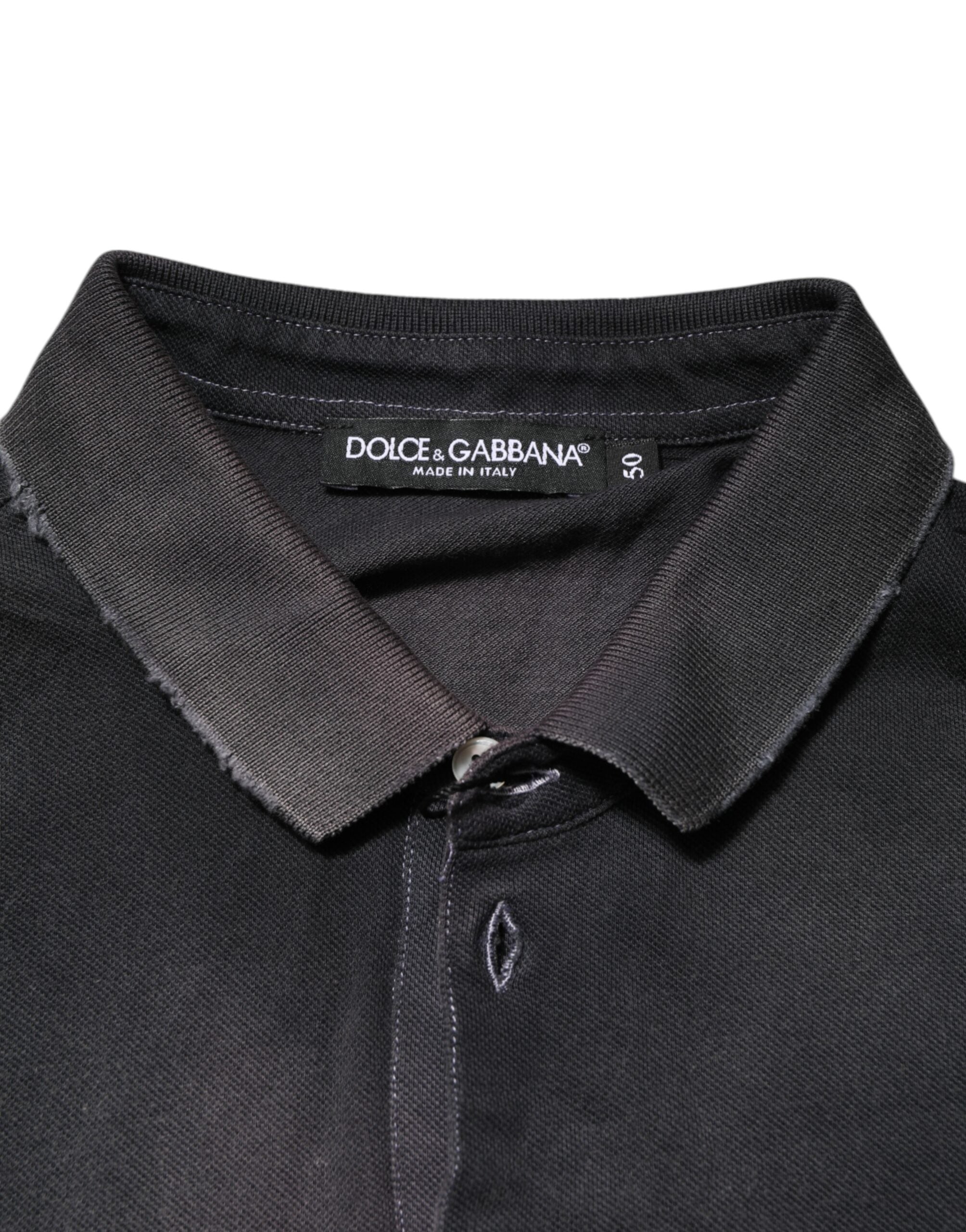 Gray Cotton Crown Collared Men Polo T-shirt - ventzia