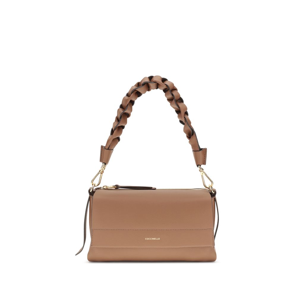 Beige Calf Leather Bos Taurus Shoulder Bag - ventzia