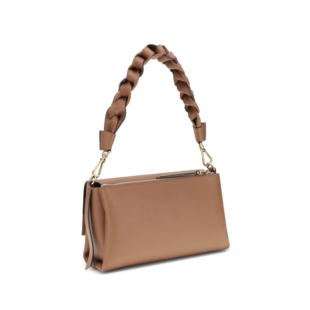 Beige Calf Leather Bos Taurus Shoulder Bag - ventzia