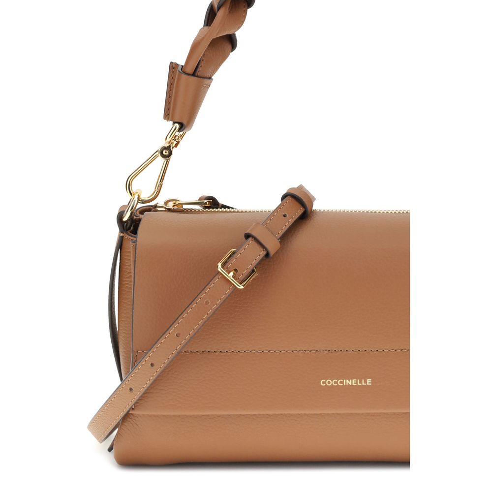 Beige Calf Leather Bos Taurus Shoulder Bag - ventzia