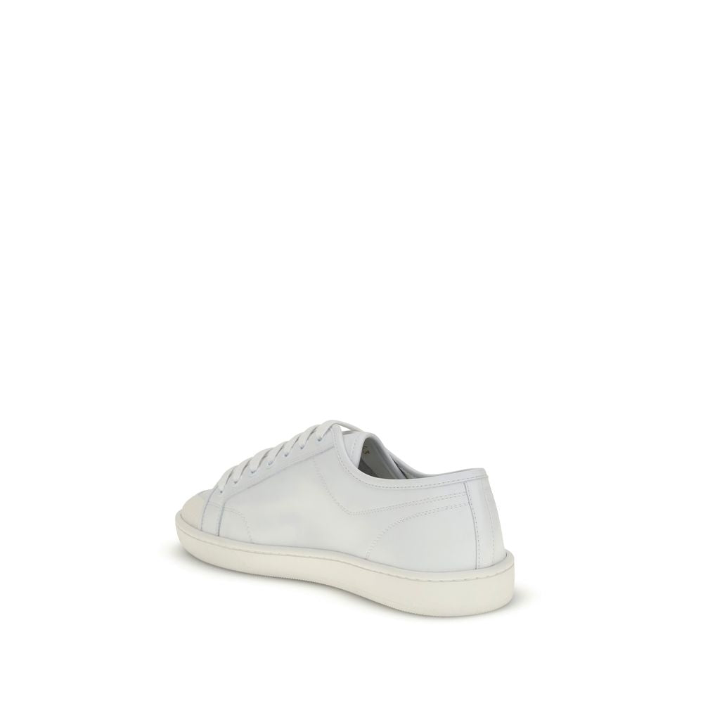 White Calf Leather Bos Taurus Low Top Sneakers - ventzia