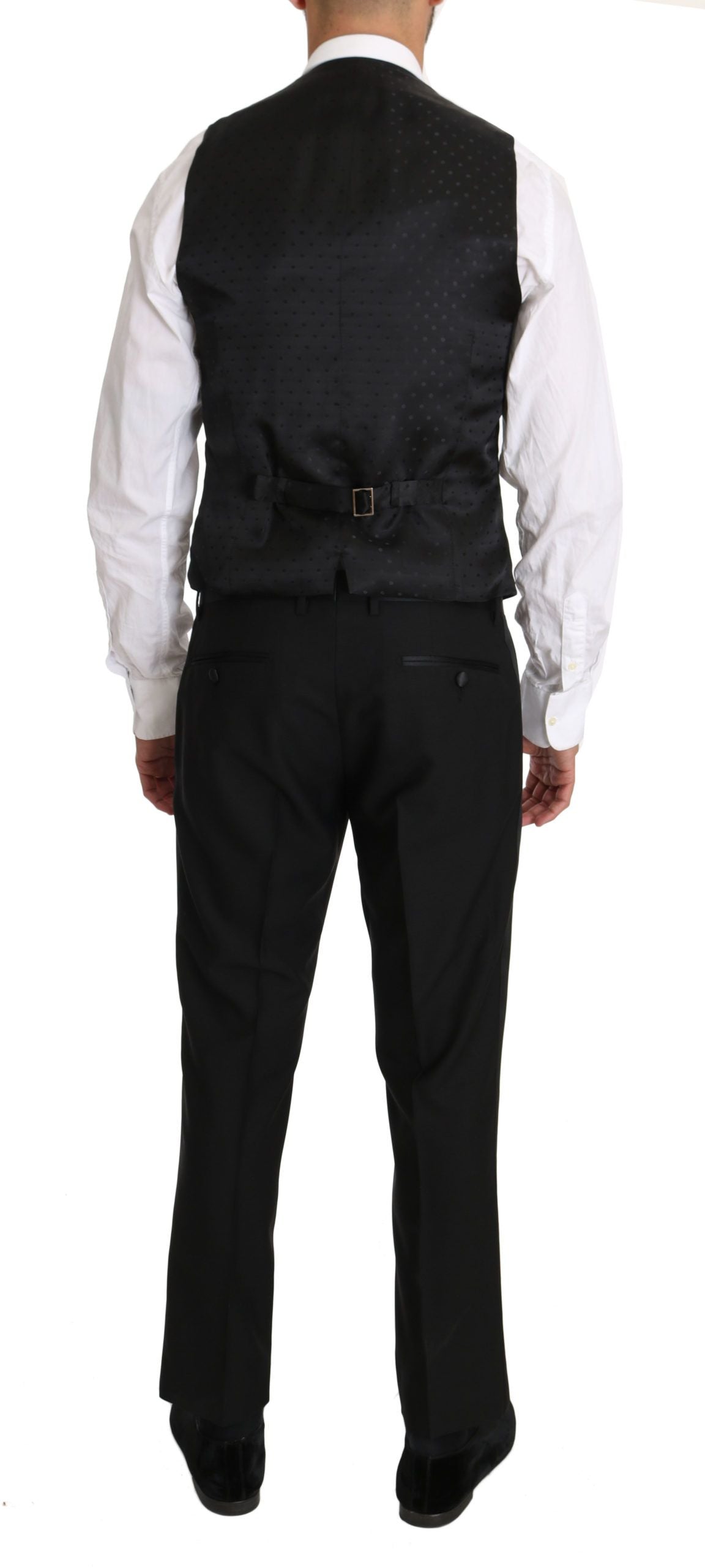 Sleek Black Slim Fit Formal Vest - ventzia