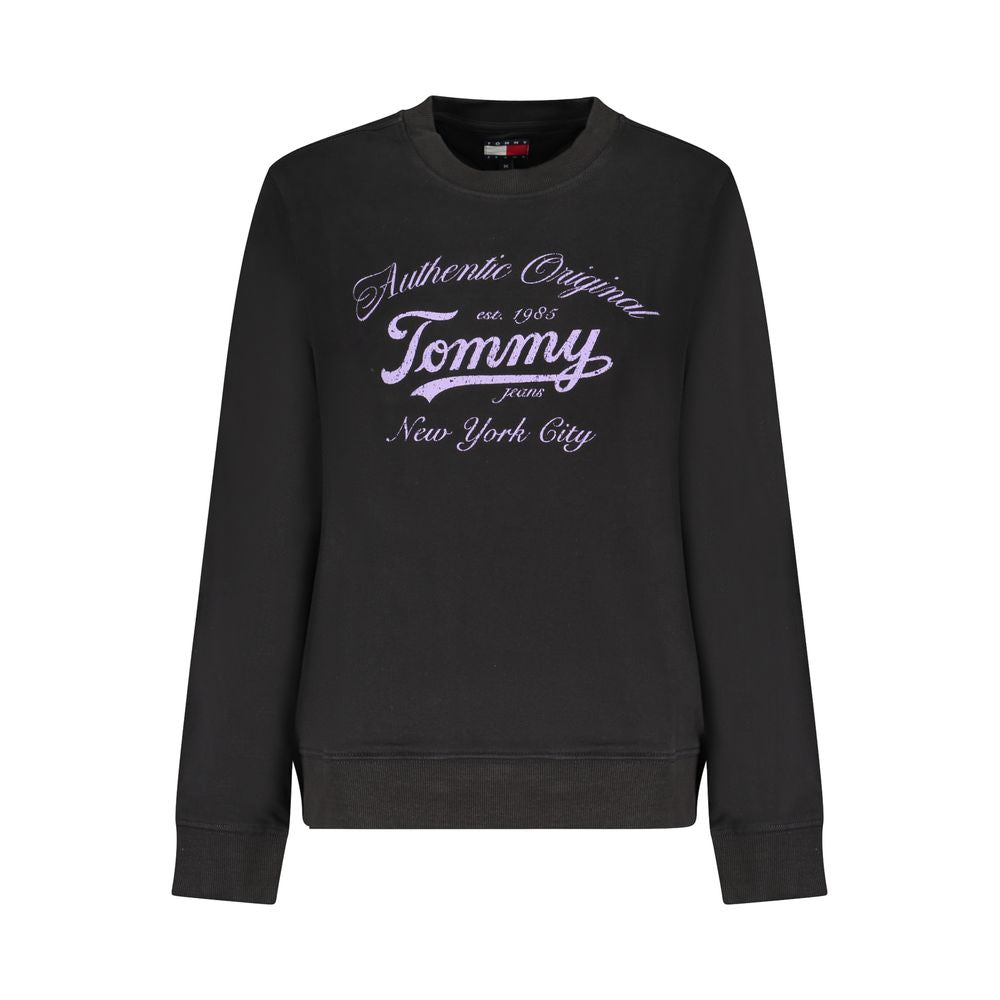 Black Cotton Women Sweatshirt - ventzia
