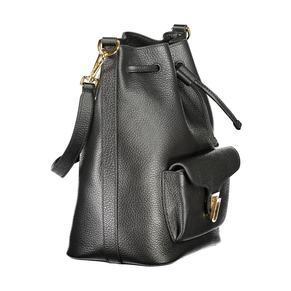 Black Leather Women Handbag - ventzia