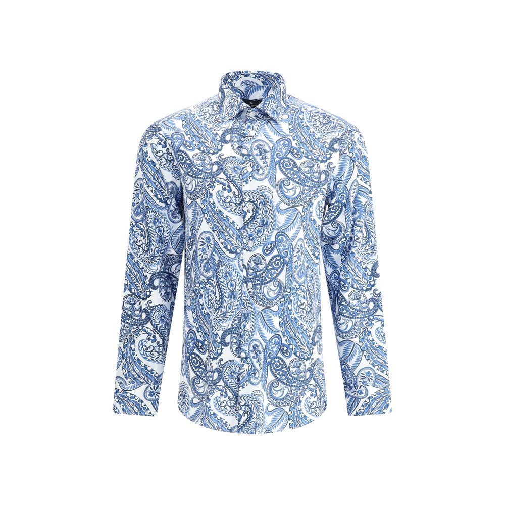Light Blue Cotton Pattern Shirt - ventzia
