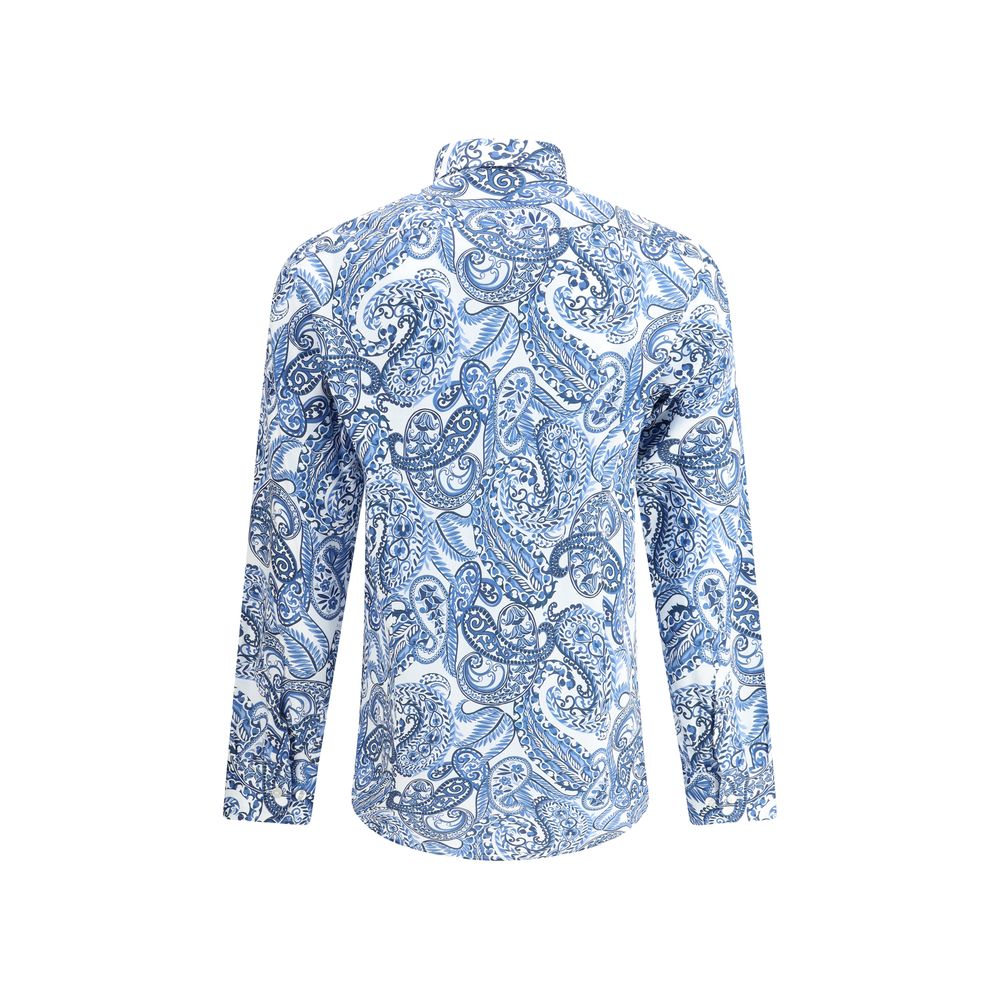 Light Blue Cotton Pattern Shirt - ventzia