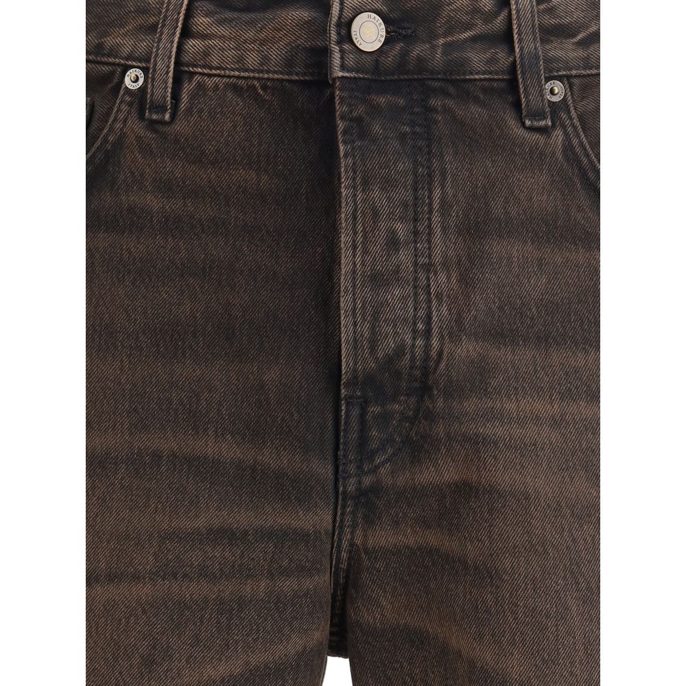 Brown Cotton Relaxed Fit Jeans - ventzia