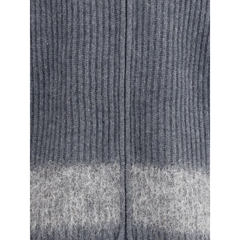 Gray Wool Cardigan - ventzia