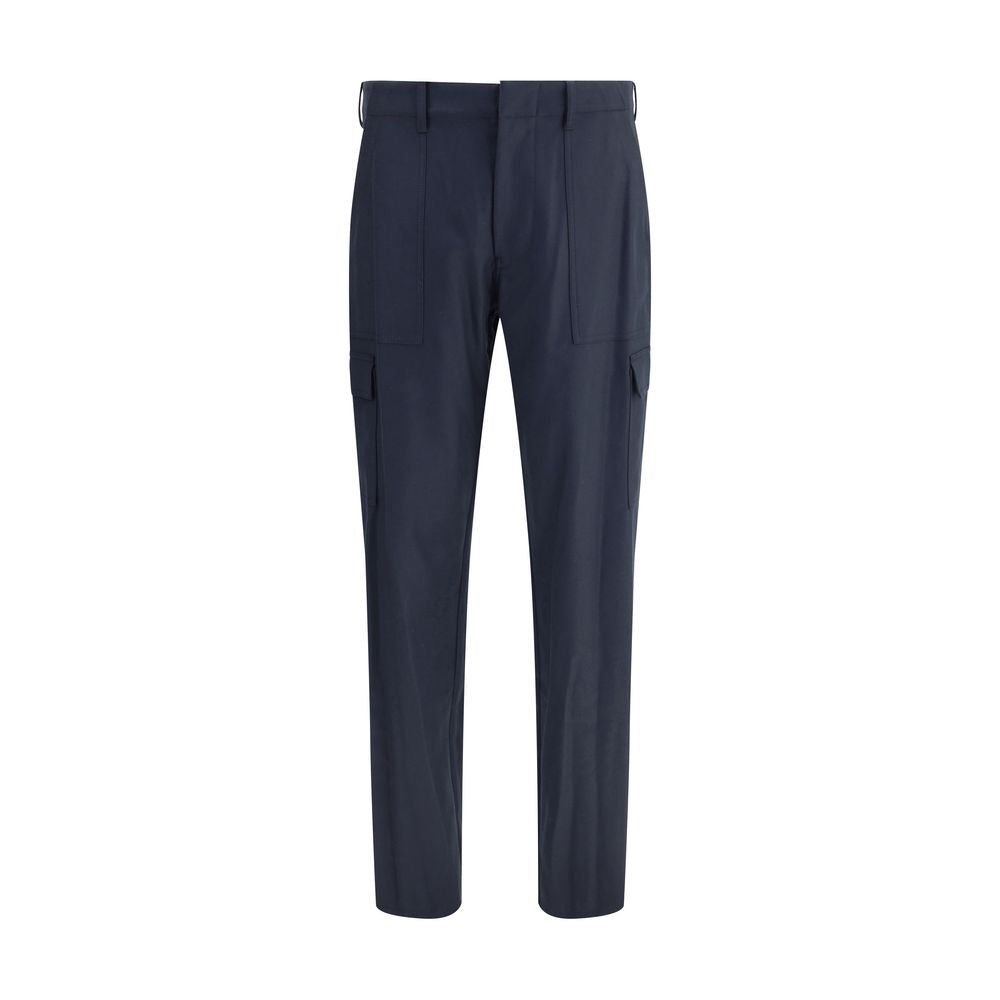 Blue Wool Cargo Pants - ventzia