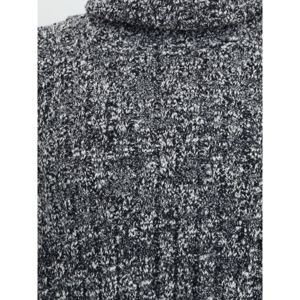 Gray Fleece Wool Turtleneck - ventzia