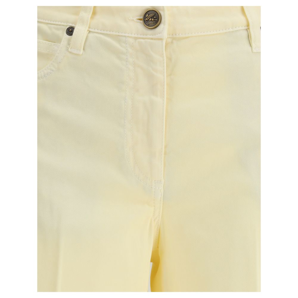 Yellow Cotton Straight-Leg Jeans