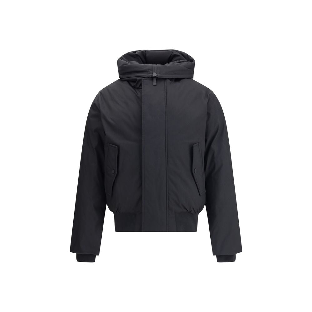 Black Polyester Bomber - ventzia
