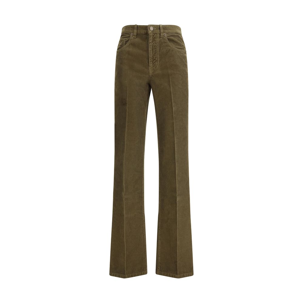 Green Cotton Casual Pants - ventzia
