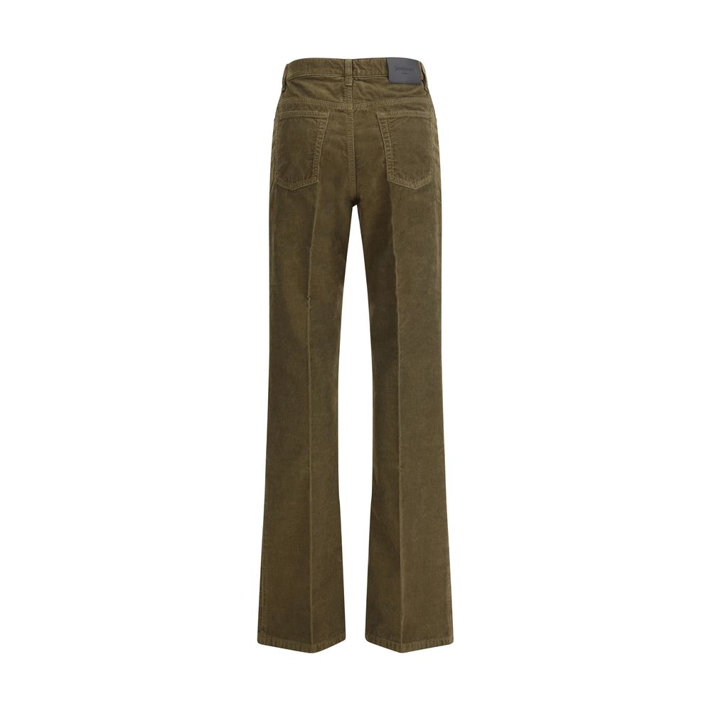 Green Cotton Casual Pants - ventzia
