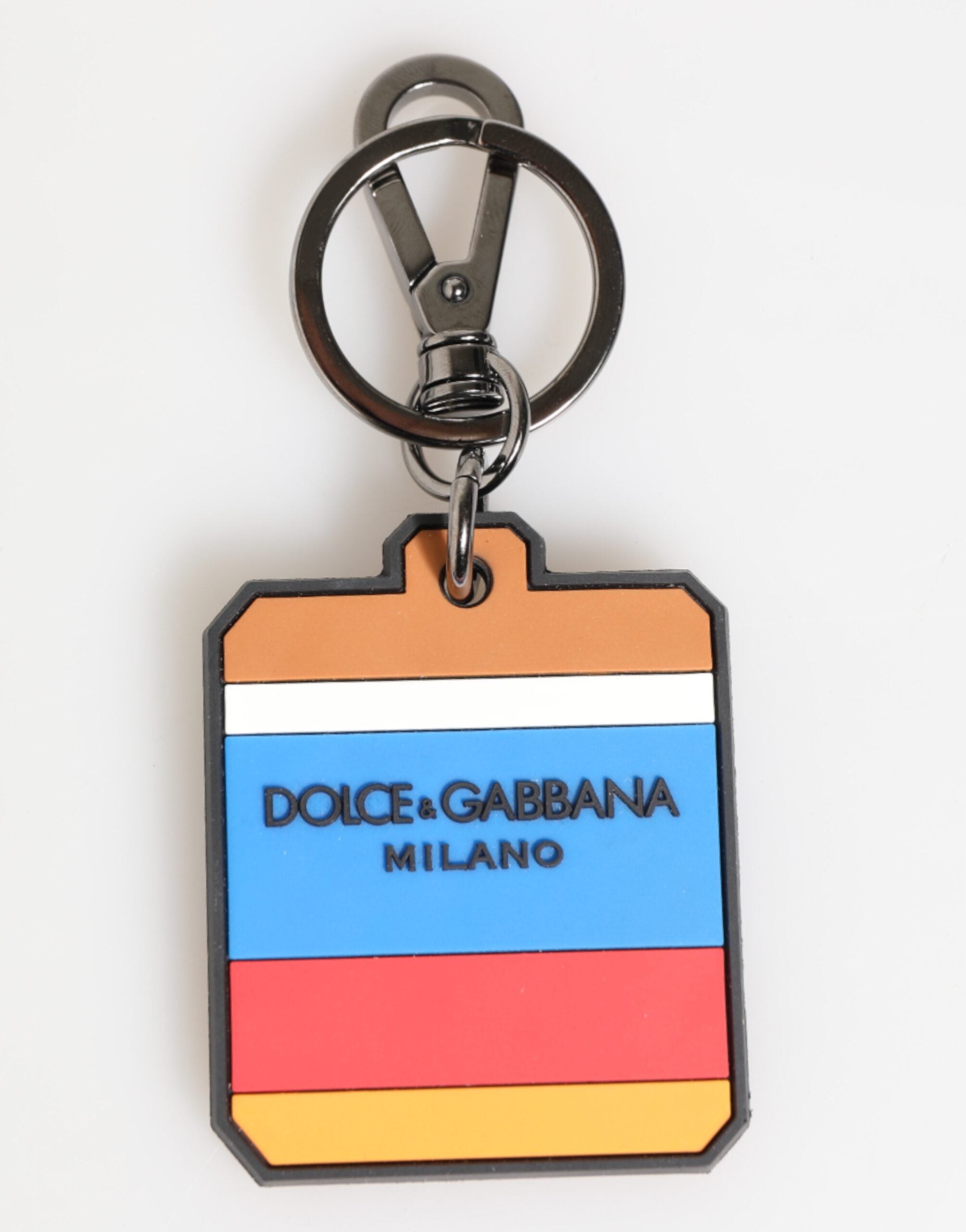 Multicolor DG Rubber Logo Silver Men's Keychain Keyring - ventzia
