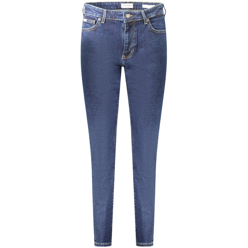 Blu Cotton Women Jeans - ventzia