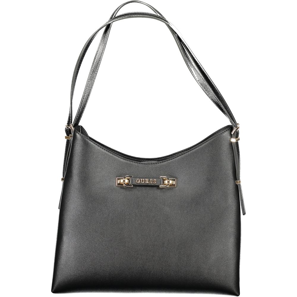 Black Polyurethane Women Handbag - ventzia