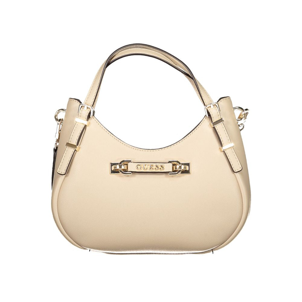 Beige Polyurethane Woman Handbag - ventzia