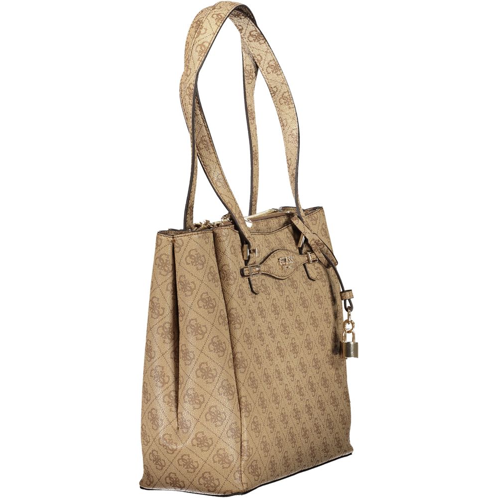 Beige Polyethylene Women Handbag - ventzia