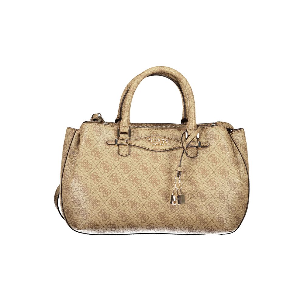 Beige Polyurethane Women Handbag - ventzia