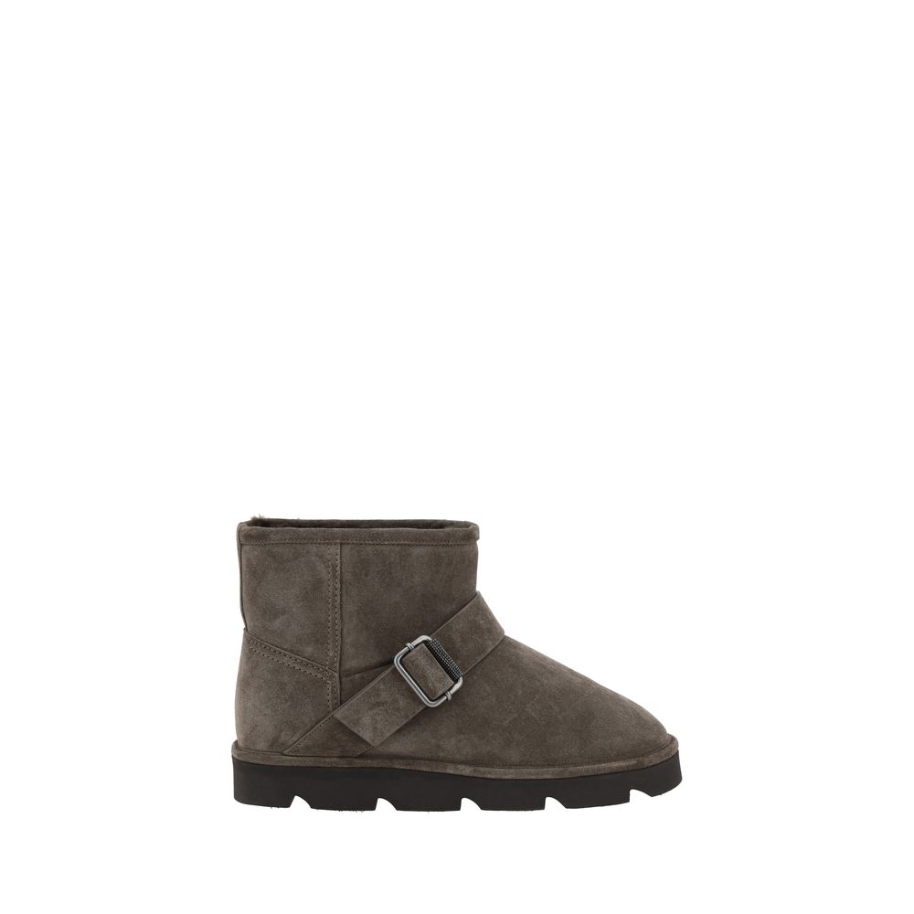 Brown Calf Leather Bos Taurus Ankle Boots - ventzia