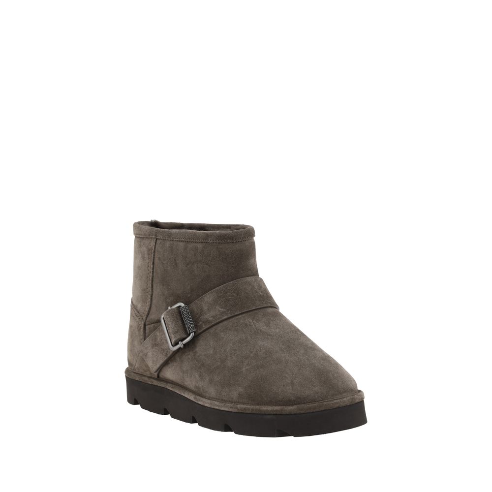 Brown Calf Leather Bos Taurus Ankle Boots - ventzia