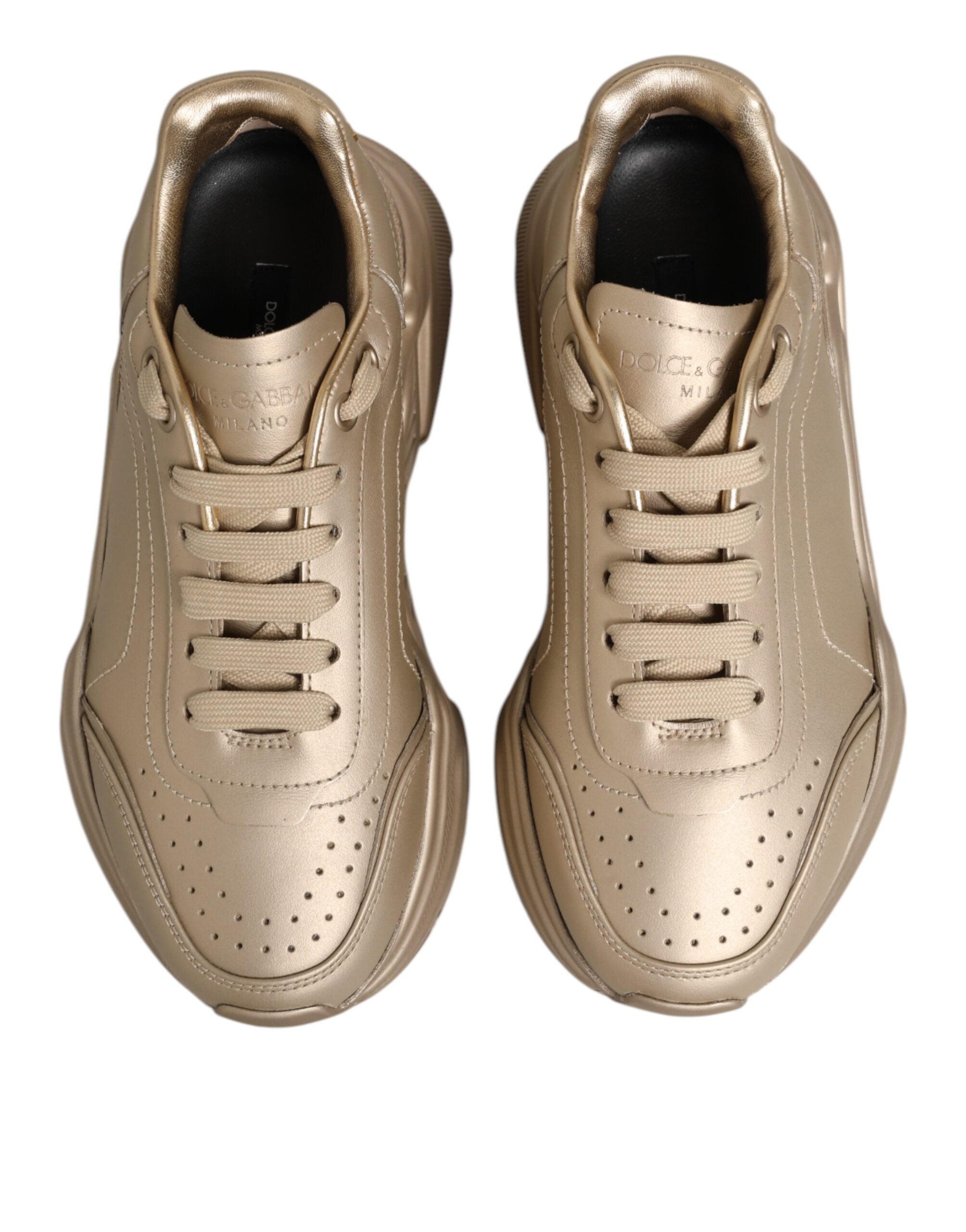 Gold Leather Daymaster Women Sneaker Shoes - ventzia
