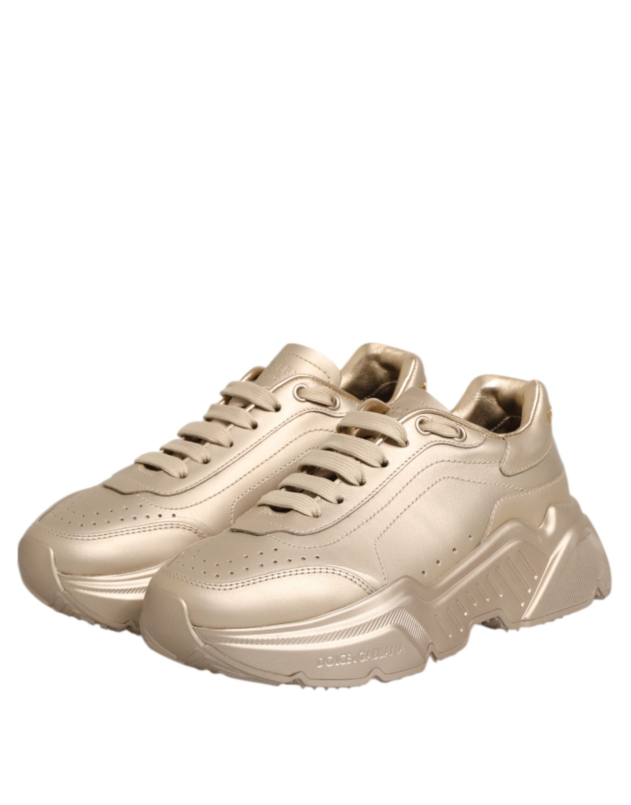 Gold Leather Daymaster Women Sneaker Shoes - ventzia