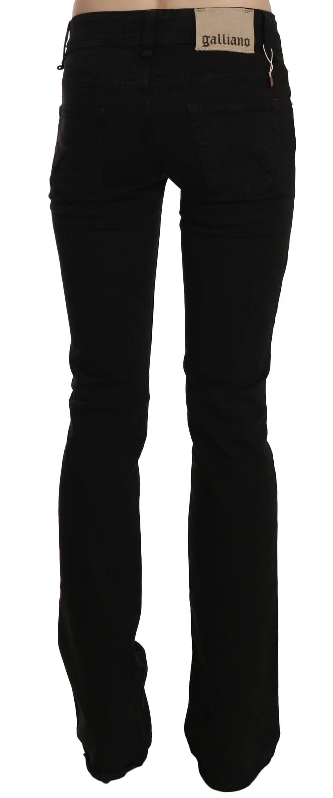 Black Low Waist Slim Leg Skinny Denim Casual Pants Jeans - ventzia