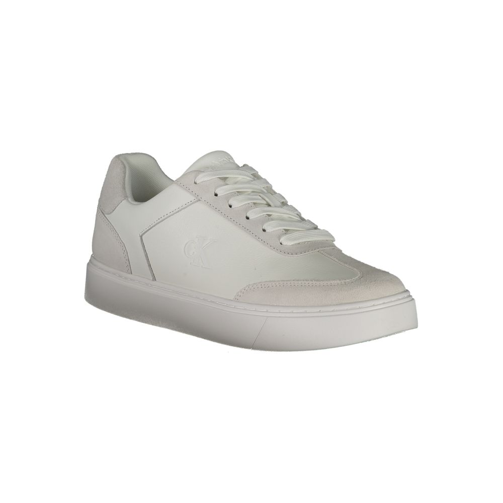 White Polyurethane Men Sneaker - ventzia