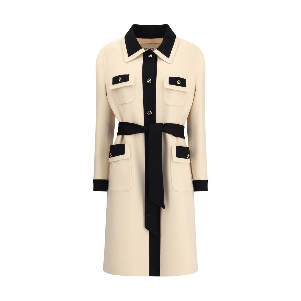Cream Fleece Wool Coat - ventzia