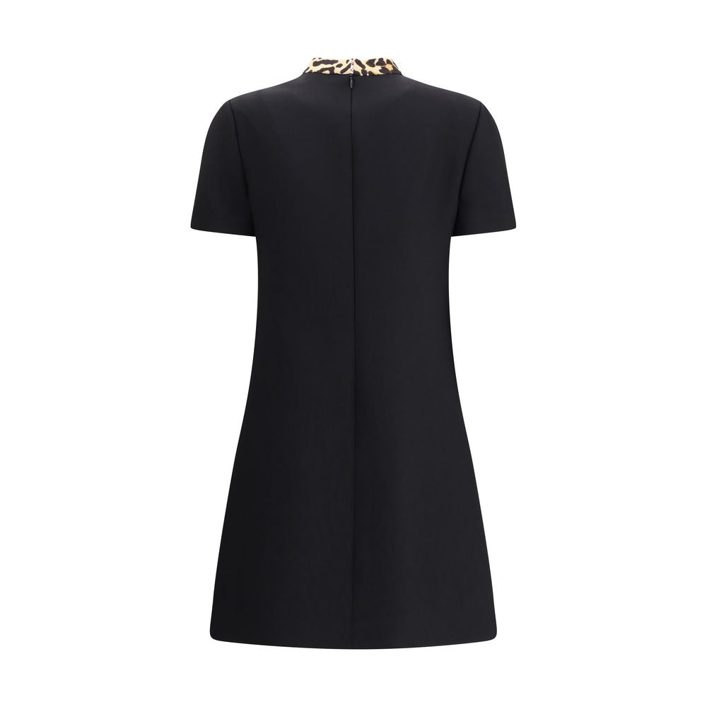 Black Fleece Wool Casual Dress - ventzia