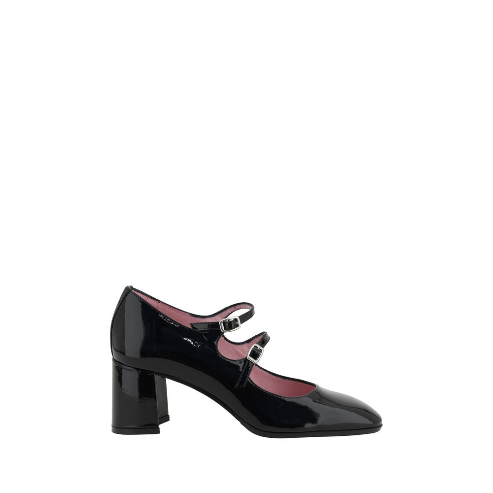 Black Calf Leather Bos Taurus Mid Heel Pumps - ventzia
