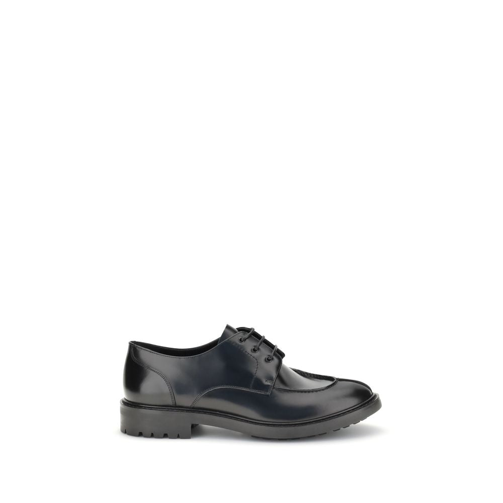 Black Calf Leather Bos Taurus Oxfords And Derbies - ventzia