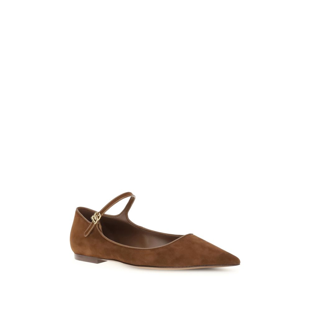 Brown Goatskin Ballet Flats - ventzia