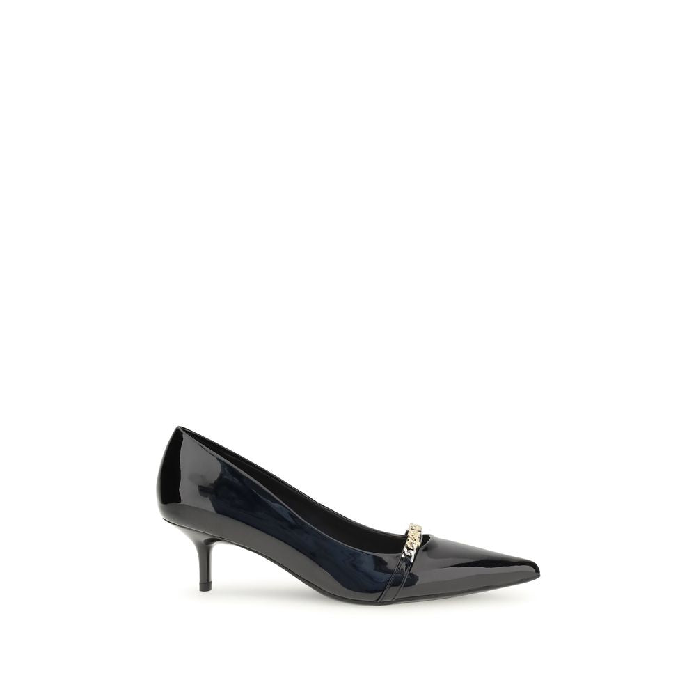 Black Calf Leather Bos Taurus Mid Heel Pumps - ventzia