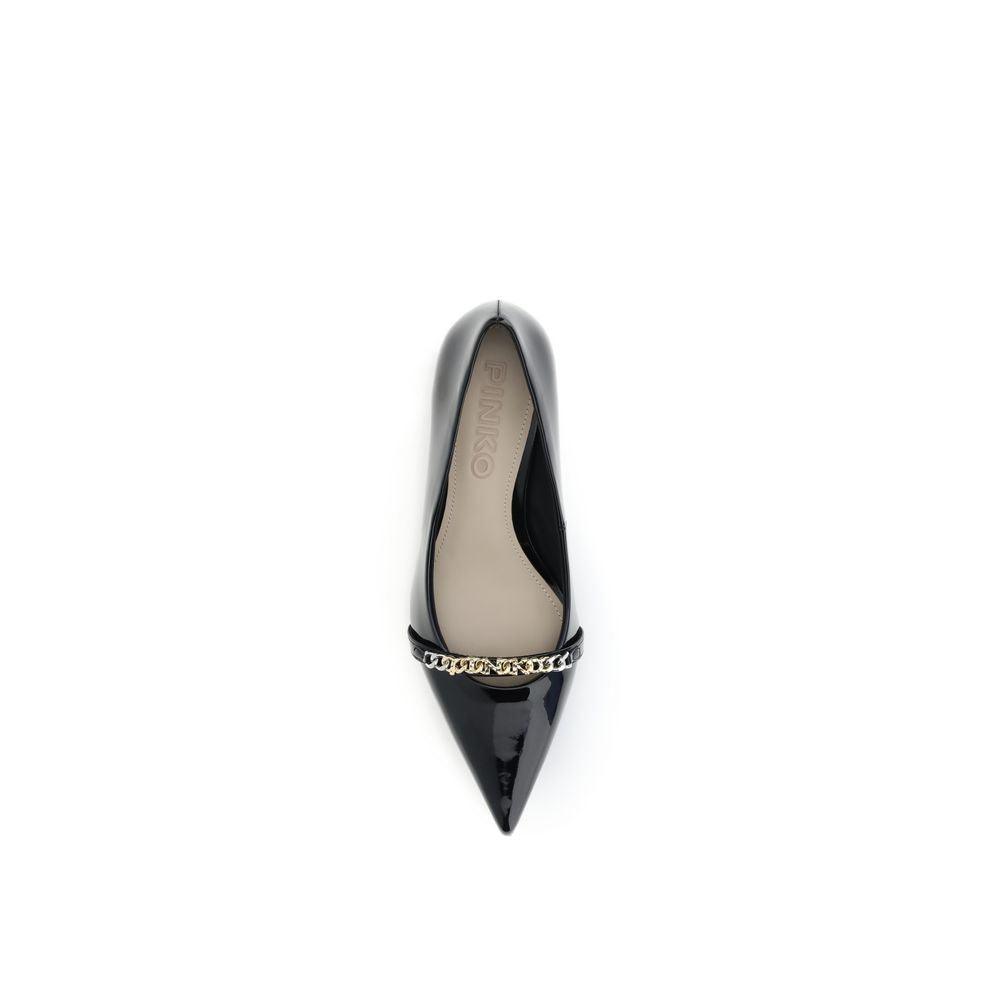 Black Calf Leather Bos Taurus Mid Heel Pumps - ventzia